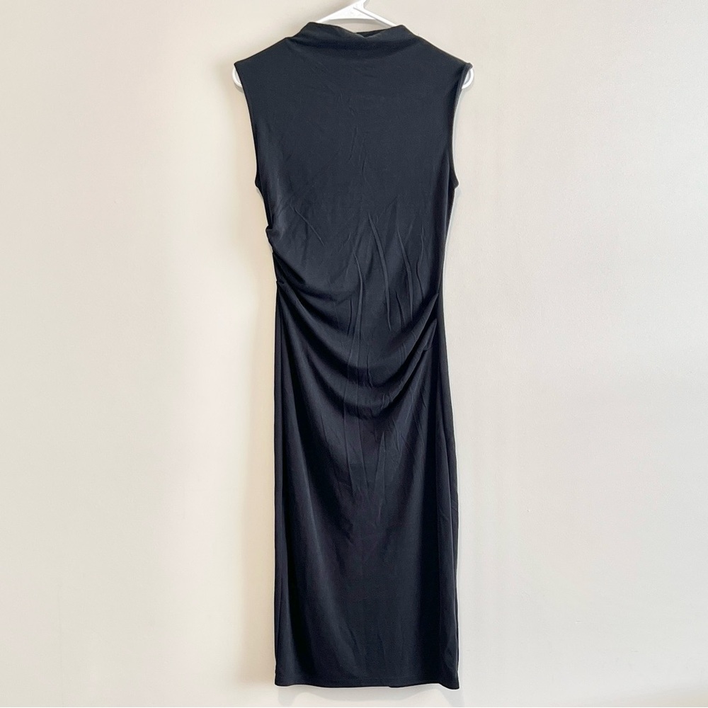 Old Navy Ruched Sleeveless Mock Neck Midi Dress